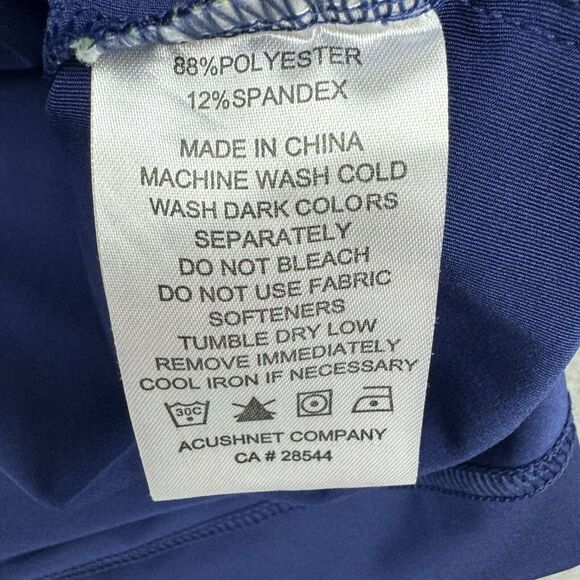 FootJoy Polo Mens Medium Short Sleeve Blue White‎ Performance Stretch Golf Shirt - Picture 9 of 9